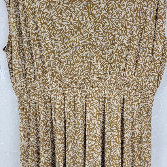 Old Navy Dress XXL Tall Waist Defined Sleeveless Tie Shoulder Smocked Mesh NEW - Picture 4 of 13